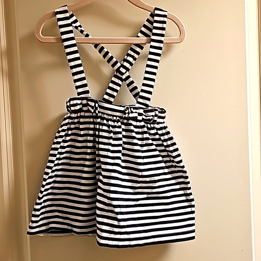 Jacadi skirt. White and navy stripes. Very preppy look